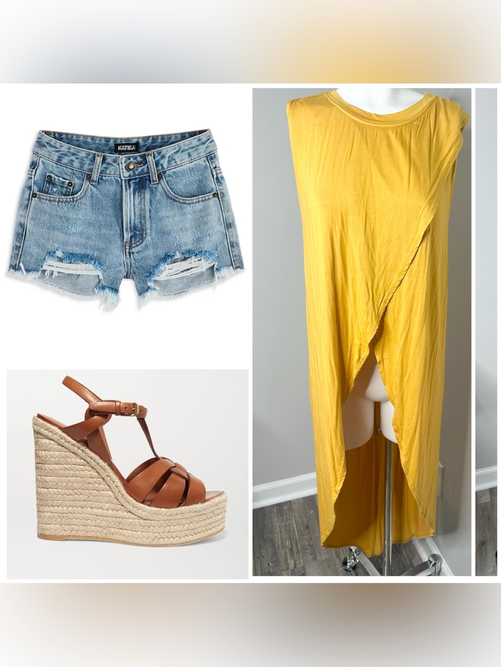 Dear apple Sleeveless Mustard Yellow Front Tunic Top - m/L